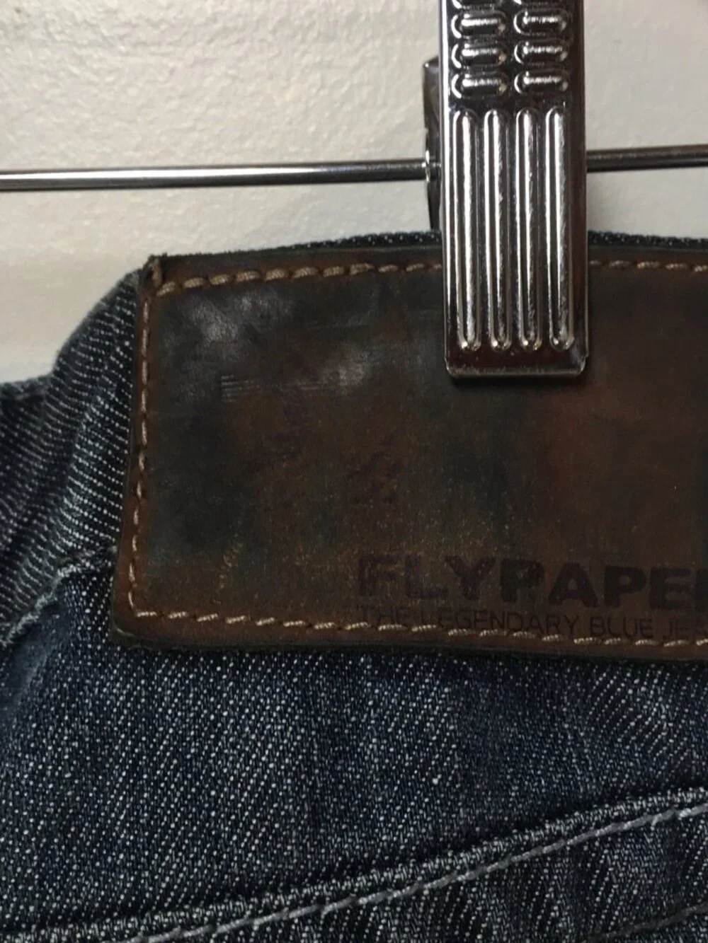 Flypaper Men 36x32 Jeans Blue Dark Wash Embroidered Bootcut Denim 100% Cotton